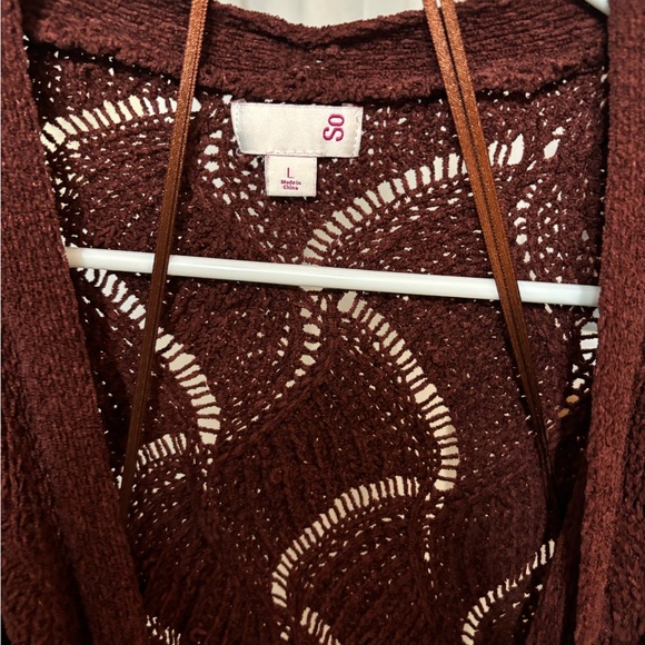 Burgundy Cardigan Sweater - Picture 2 of 4